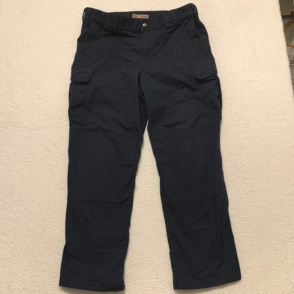 5.11 Tactical Ripstop Cargo Pants Mens 37x30 Utility Work Trousers Navy Blue
